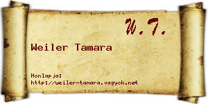 Weiler Tamara névjegykártya